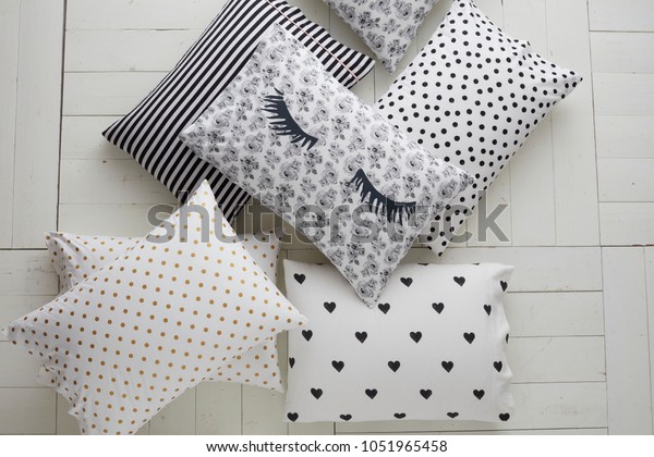 Smothery Polka Dot Sheets Polka Dot Interiors Stock Image