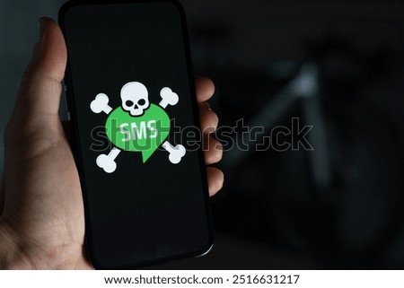 SMS Fraud Concept on a smartphone screen