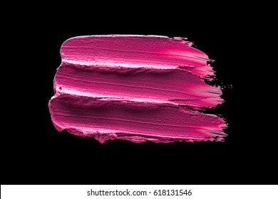 Smudge Lipstick Smeared Black Beckground Isolated