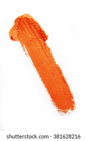 Smudge Orange Creamy Eyeshadow On White Background