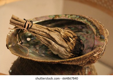 Smudge Stick On Abalone Shell