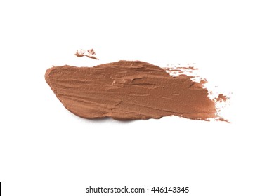 Smudged Brown Color Lipstick On Background