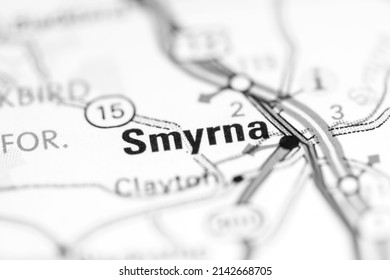 Smyrna. Delaware. USA On A Geography Map