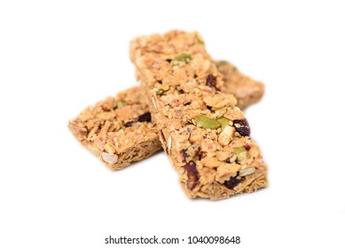 Snack bar or energy bar isolated on white background - Shutterstock ID 1040098648