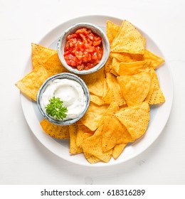 nachos images stock photos vectors shutterstock https www shutterstock com image photo snack party chips tortilla nachos sauces 618316289