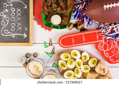 Snacks For Watching A Football Game. Super Bowl Day Party.