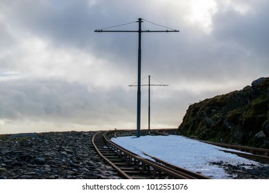 Snaefell Mountain Railway In Winter, Isle Of Man