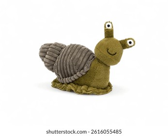 Snail Plush Dolls Stuffed Animals On The White Background 