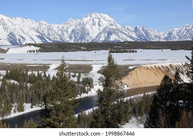 Snake River Grand Teton Range Wyoming Jackson Hole Winter Snow