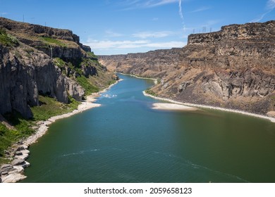 Snake River Valley At Shoshone Falls And In Idaho During Summer.