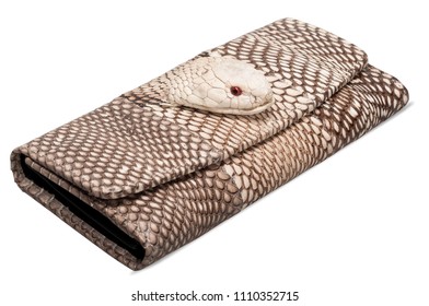 Snake Skin Wallet With Cobra Head