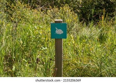 Snake Warning Sign In The Grass Field