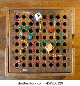 Snakes And Ladders Wooden Game