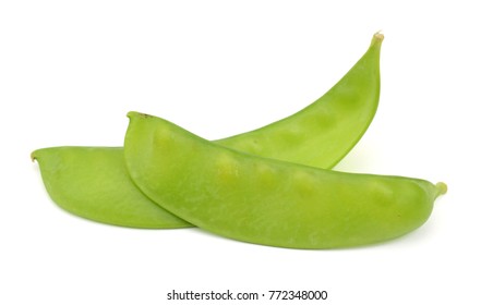 Snap Peas Isolated White Background