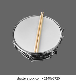 Snare Drum Isolated On Gray Background