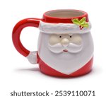 Snata Claus Mug Cut Out on White.