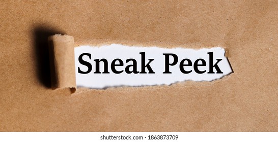 sneak peek preview. text on white paper on torn paper background - Shutterstock ID 1863873709