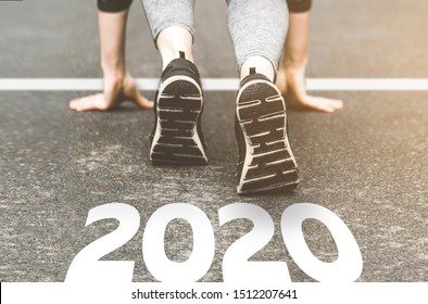 Sneakers Close-up, Finish 2019. Start To New Year 2020 Plans, Goals, Objectives