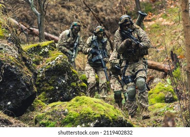 Sneaky Guerrilla Warfare Special Task Regiment In The Jungle . High Quality Photo