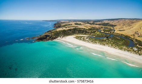 Snelling Beach Aerial Panorama. Kangaroo Island, South Australia