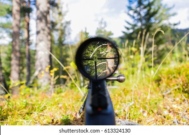 Sniper Gun Scope View.