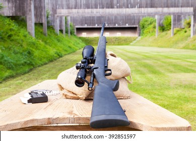 Sniper Rifle On Gun Range