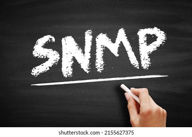 SNMP - Simple Network Management Protocol Is An Internet Standard Protocol For Collecting And Organizing Information About Managed Devices On IP Networks, Acronym Text On Blackboard