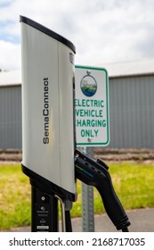 Snohomish WA USA: 05-20-2020: Electric Vehicle Charging Station Provided By The County