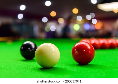 Snooker Ball On Snooker Table