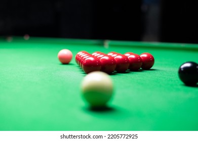 Snooker Ball On Snooker Table