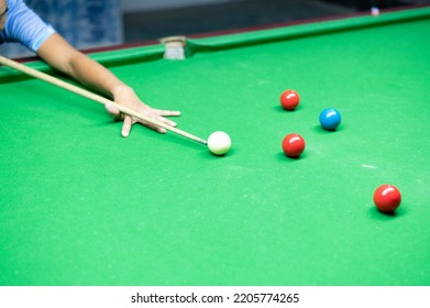 Snooker Ball On Snooker Table