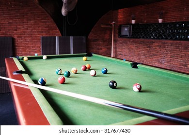 Snooker Ball On Snooker Table