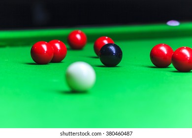 Snooker Ball On Snooker Table 