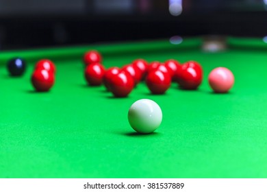 Snooker Ball On Snooker Table 