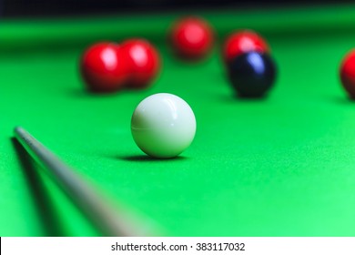 Snooker Ball On Snooker Table 