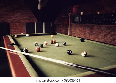 Snooker Ball On Snooker Table