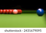 Snooker balls on a Snooker table 