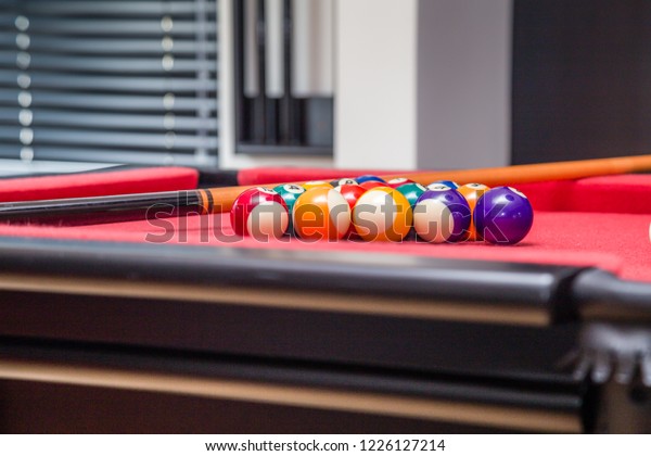 Snooker Table Sport Taco Balls Practiced Stock Image Download Now