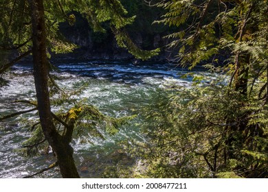 Snoqualmie River In Summer At Washington State.