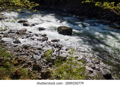 Snoqualmie River In Summer At Washington State.