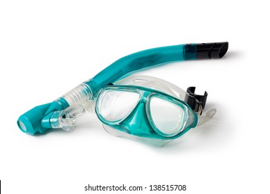 Snorkel And Mask Isolated On White Background