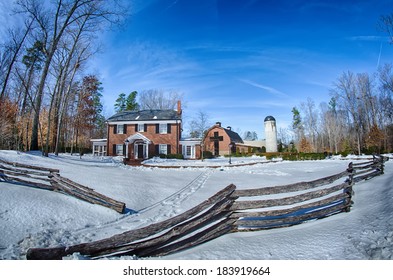 Snow Around Billy Graham Library After Winter Storm