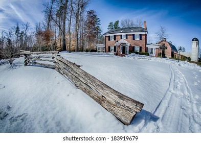 Snow Around Billy Graham Library After Winter Storm