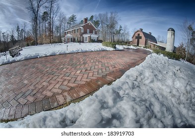 Snow Around Billy Graham Library After Winter Storm