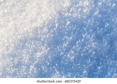 Snow Background In Close Up. 