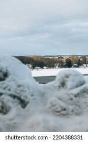 Snow Bank Overlooking The Ottawa River 