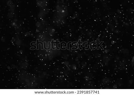 snow black background abstract texture, snowflakes falling in the sky overlay