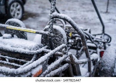 Snow Buggy Covered In Snow After Big Snow Storm