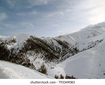 Snow Camp At Mount Zigana In Macka District Of Trabzon Province Turkey.