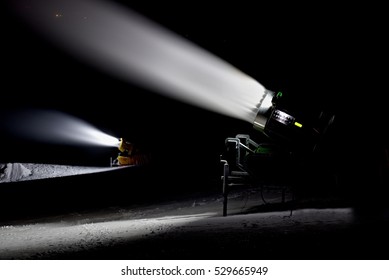 Snow Cannon At Night.